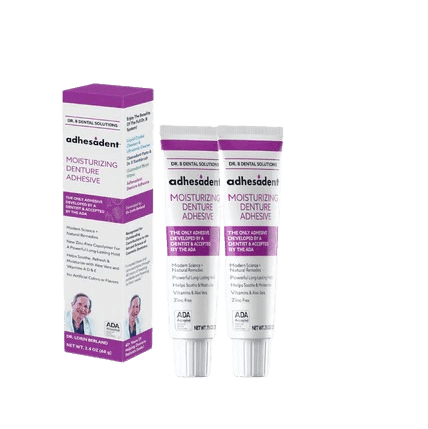 Adhesadent Denture Adhesive - Dr. B Dental Solutions AD-2Pack strong hold, long lasting, denture glue 10