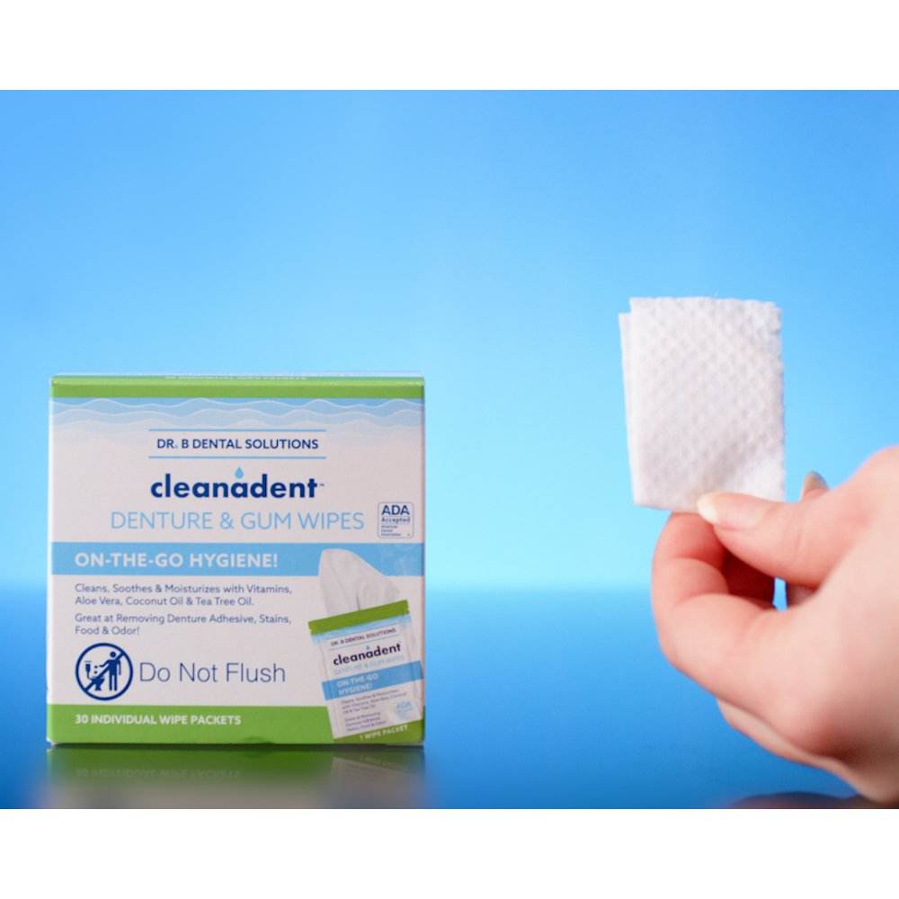 Cleanadent Wipes Case 24 Units - Dr. B Dental Solutions moist wipes for cleaning dentures, partial dentures and mouth 7