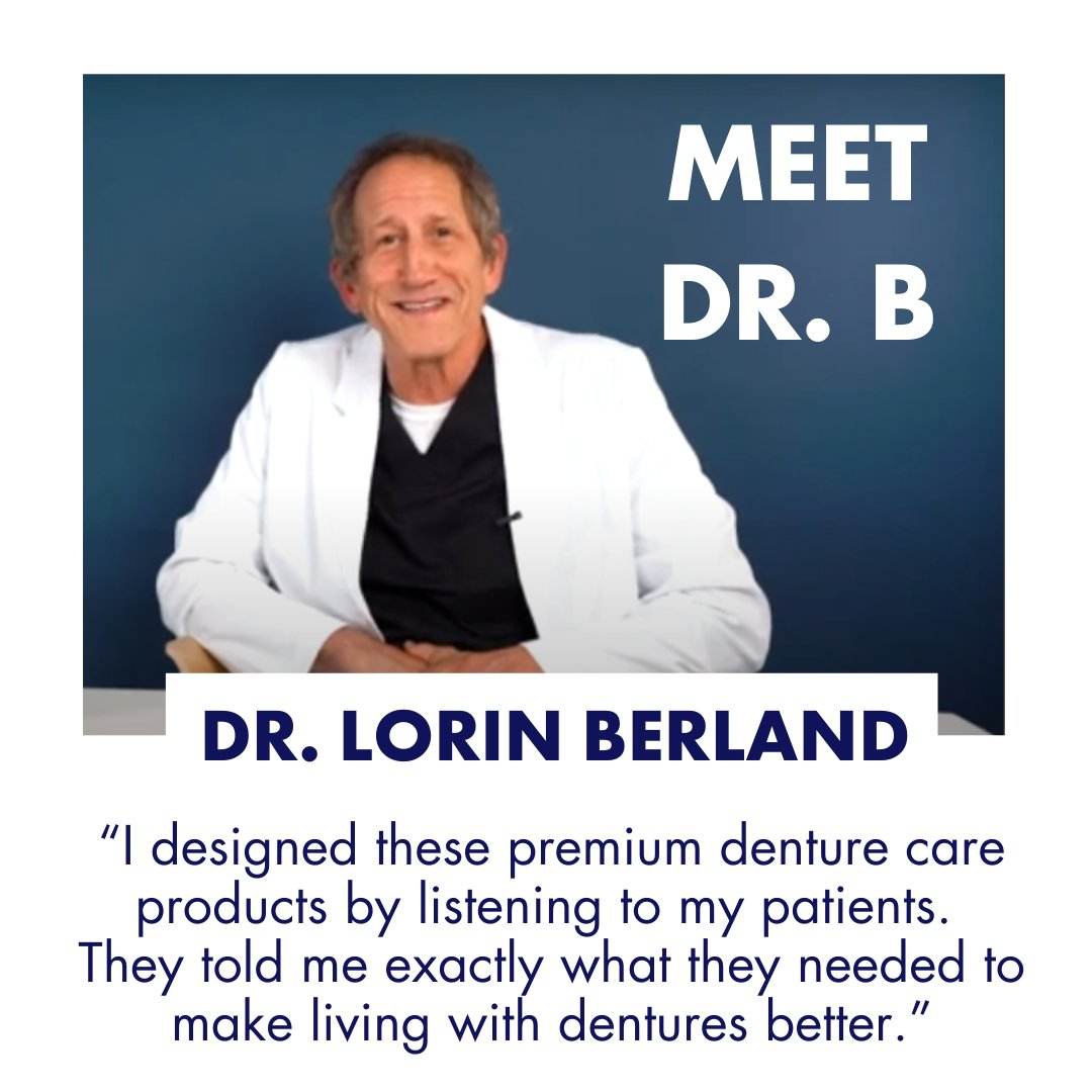 Denture Starter Kit - Dr. B Dental Solutions daily denture care system denture adhesive, soak cleanser, ultrasonic & more 19