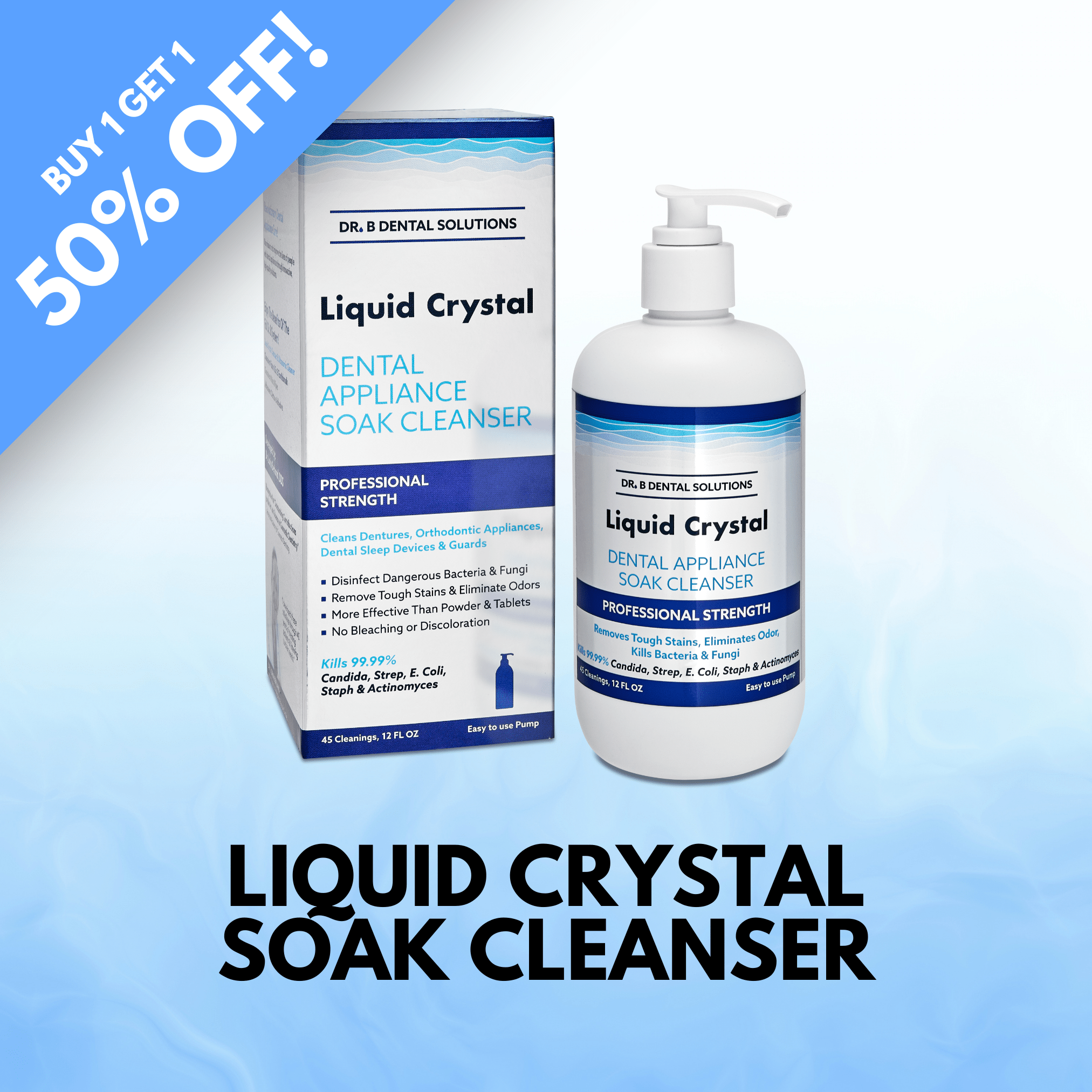 Liquid Crystal Soak Cleanser 12oz - Dr. B Dental SolutionsLiquid Crystal Soak Cleanser 12oz2977Dr B Dental SolutionsCC - 002Single 12ozLiquid Crystal Soak Cleanser 12oz