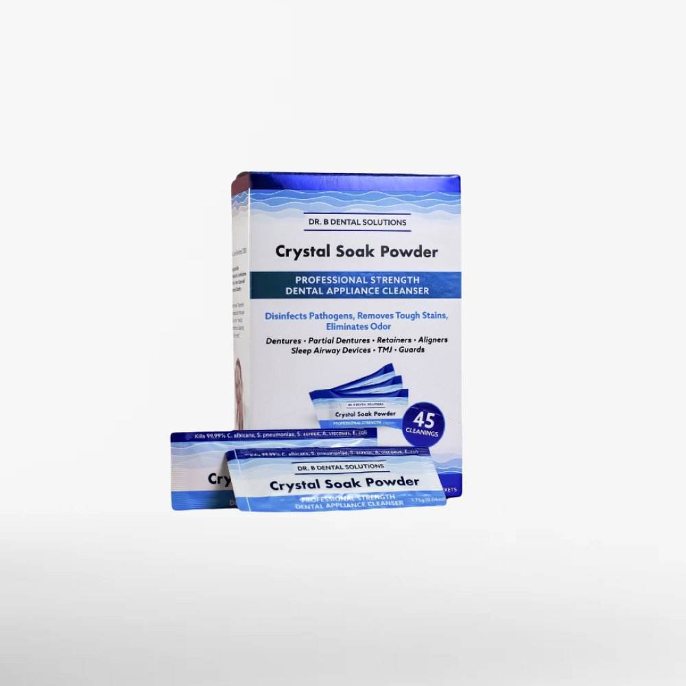 Powder Crystal Soak Cleanser Case Pack 24 Units - Dr. B Dental Solutions disinfecting cleaner dentures retainers aligners -1