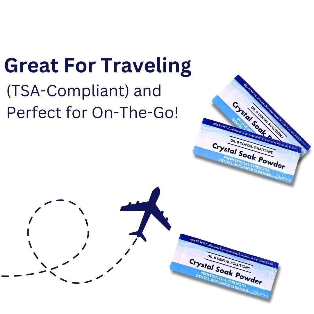 Powder Crystal Soak Cleanser - Dr. B Dental Solutions disinfecting cleaner for dentures retainers aligners snoring -5