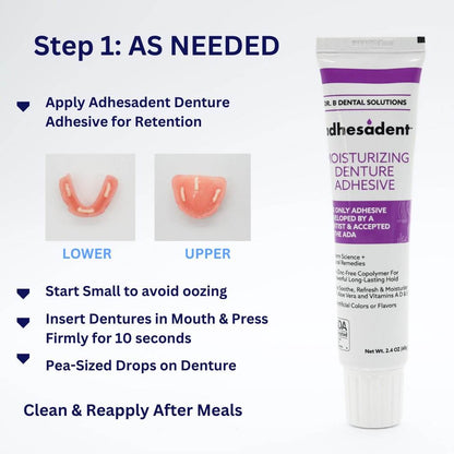 Adhesadent Denture Adhesive Travel Case Pack 48 Units - Dr. B Dental Solutions strong hold, long lasting, denture glue 6
