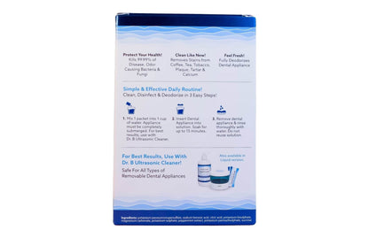 Dental Appliance Kit Case Pack 24 Units - Dr. B Dental Solutions clean dentures, retainers, aligners, nightguards and more 12