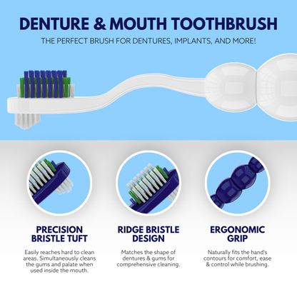 Denture & Mouth Toothbrush - Dr. B Dental SolutionsDenture & Mouth Toothbrush2986Dr B Dental SolutionsDB - 006 - BLUEBlueDenture & Mouth Toothbrush