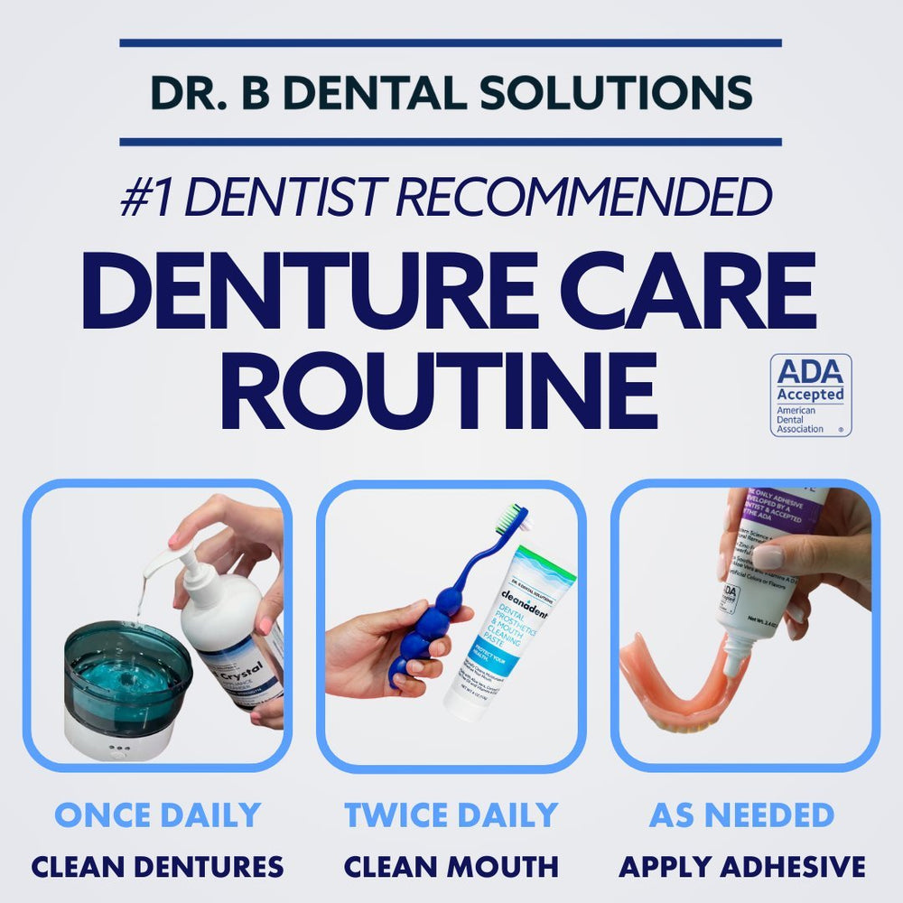 
                  
                    Denture Starter Kit - Dr. B Dental SolutionsDenture Starter KitB2CMultiL - DENTKITLiquid CrystalCleanadent Paste - Dr. B Dental SolutionsCleanadent PasteB2CSheffieldCP - 004SingleCleanadent Paste
                  
                