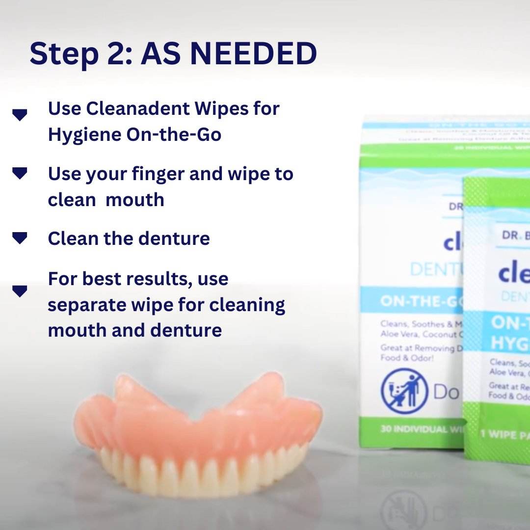 Fixed Hybrid Kit Dr. B Dental Solutions daily system for cleaning dentures implants mouth toothpaste toothbrush & wipes 6