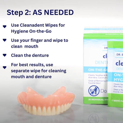 Fixed Hybrid Kit Dr. B Dental Solutions daily system for cleaning dentures implants mouth toothpaste toothbrush & wipes 6