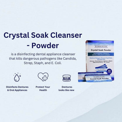 Powder Crystal Soak Cleanser Case Pack 24 Units - Dr. B Dental Solutions disinfecting cleaner dentures retainers aligners -3